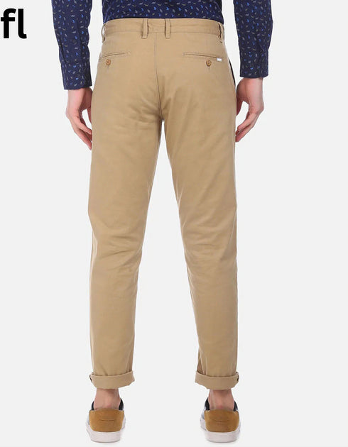 Khakhi Cotton Imported Stuff Pant Smart Fit